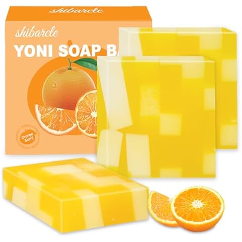 3 PCS Yoni Soap Bar for Women Ph Balance, Natural Yoni Bar Soap Yoni Wash Feminine Wash, Organic Deodorant Vaginal Body Bath Soap Body Wash Handmade feminine soap, Orange Scent Cover