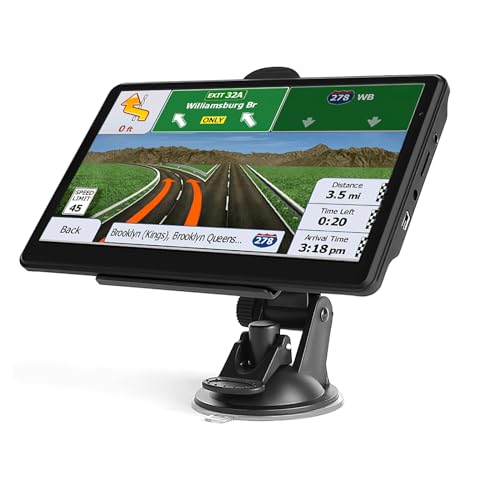 GPS Voiture, GPS Poids Lourds, 7 Pouce Auto Navigation avec HD Écran Tactile, Multi-Languages Guidage Vocale 2023 Cartographie Europe Installée Mise à Jour Gratuite à Vie