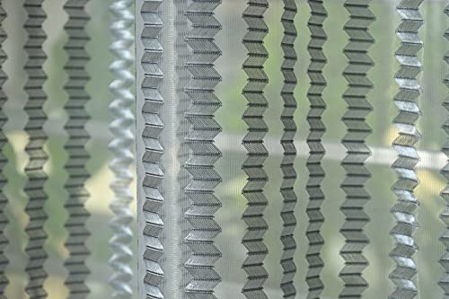Image of Premium Polyester Floral Sheer Printed Net Combination Transparent Beautiful Curtains Set of 3 Piece for Window Grey 6 Feet