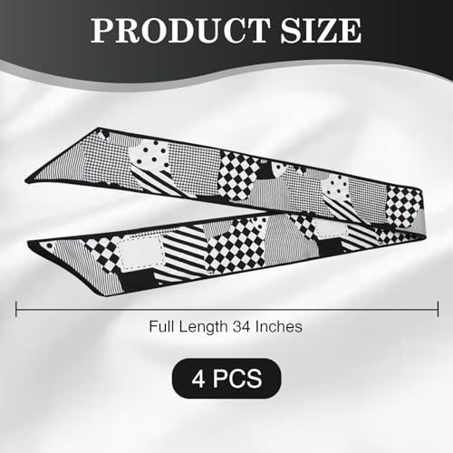 4 Pcs Elegant Satin Purse Scarf, 34 Inch Length, Decorative Handbag Handle Wrap2