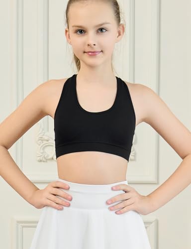 Suekaphin Girls Training Bra Supportive Seamless Sports Bras for Teens Girls with Racerback Removable Pads Pack of 52