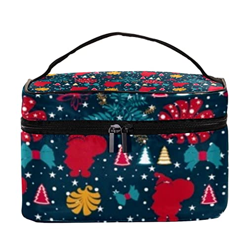 Neceser textil punto de árbol de Navidad multicolor con acabado geométrico 10
