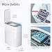 MOPALL Small Bathroom Trash Cans with Lids,Motion Sensor Bathroom Trash Can,Narrow Waterproof Plastic 3.5 Gallon Automatic Adsorption Touchless Garbage Can,White