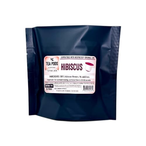 10 Hibiscus herbal pods compatible with Nespresso OriginalLine, hibiscus single-serve capsules for coffee machines