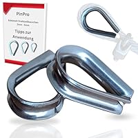 PinPro Edelstahl Drahtseil Kausche | 3 4 5 mm | 10 25 50 100 Stück | Rostfreie Stahlseil Kausche aus 1.4401 / AISI 316 (V4A) NIRO-Werkstoff (10x 3mm)