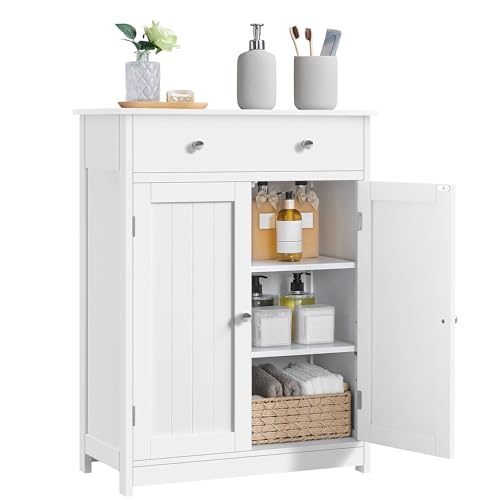 Yaheetech Free Standing Bathroom Cabinet with 1 Drawer 2 Doors