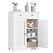 Yaheetech Free-Standing Bathroom Cabinet Storage Cabinet with 1 Drawer 2 Doors, Adjustable Shelf, 23.6in L x 11.8in W x 31.5in H