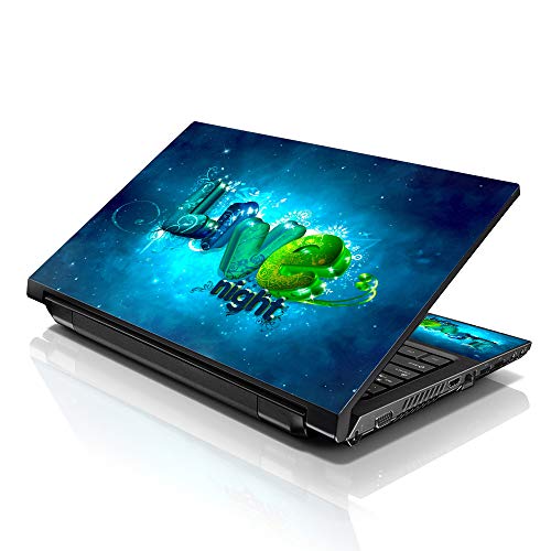Image of LSS 15 15.6 Inches Laptop Notebook Skin Sticker with 2 Wrist Pads - Reusable Cover Protector Vinyl Sticker Cover Decal Fits 13 inch - 16 inch HP Asus Acer Samsung - Love Night Pattern