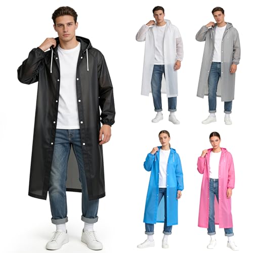 La Mejor Lista de Venta de Impermeables para Lluvia al mejor precio. 43 LEKOU Paquete de 5 Ponchos y Capas para Lluvia, Ponchos Impermeables para Adultos Mujer y Hombre, Capa Lluvia EVA Reutilizable, Chubasquero Poncho para Viajes, Ciclismo,...