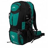 OcioDual Mochila Senderismo 50 Litros, Mochila Trekking, Montaña y Camino de Santiago, Multifuncional, Ligera, Mochilas Hombre para Camping, Acampada, Marcha Nórdica, Supervivencia, Turquesa