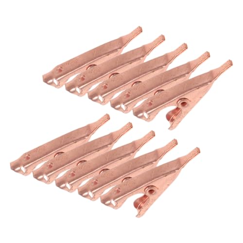 DIYEAH 10 Pinzas De Cocodrilo De Cobre Mini Abrazaderas De Resorte Con Boca Plana Para Pruebas Y Conexiones Eléctricas Temporales Resistentes a La Corrosión