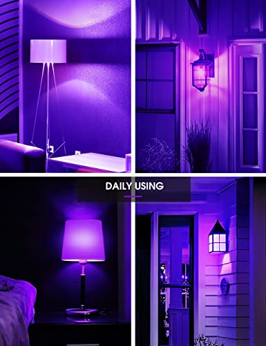 Image of L LOHAS LED Halloween Purple Light Bulbs Outdoor, A19 E26 Base