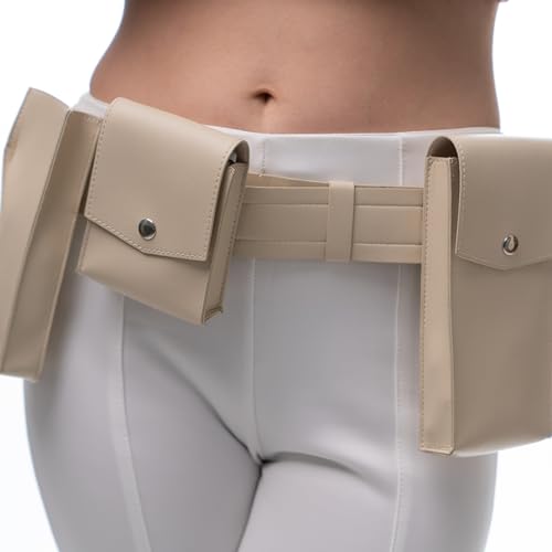 Adjustable Belt with Pockets Holster for Womens Women Cream Cosplay Halloween Costume Warrior White2