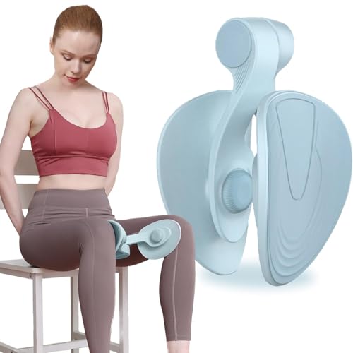 Bornoon【産前産後・オフィスワーク対応】内転筋&骨盤底筋トレーナー 360度回転式多機能クリップ 美尻器 レッグクリップ 12kg負荷調整可能 美尻・脚やせ 滑り止めTPEクッション 自宅用ダイエット器具 (ブルー)