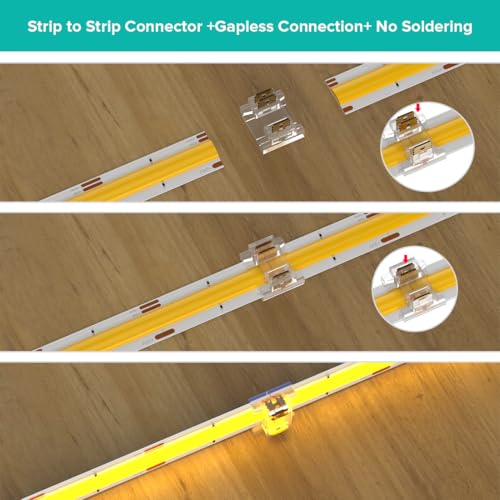 Tira LED FCOB CCT 16.4 pies 640 LED/m Kit conector 24V miniatura 6