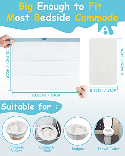 Dranbol Commode Liners With Absorbent Pad - 50 Count Leakproof Bedside Commode Liners For Commode Chair Bucket Disposable Universal Fit #TOP4