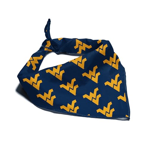 West Virginia Mountaineers Officially Licensed Bandana for Dogs and Cats | Fits Pets Great Gift Idea | Easy-to-Tie (Large, 28")