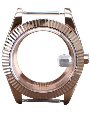 1�� 40mm 36mm ���[�Y�S�[���h �t���[�e�b�h�E�H�b�`�P�[�X �f�C�g�W���X�g NH35 NH36 NH38 4R36 �~���^8215 ���[�u�����g 28.5mm �_�C���� 10ATM(Glass cover 1,36mm nh35 nh36)