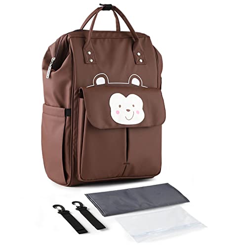 Ausemo Bolsas Impermeables para Pañales Mamá Papá Maternidad Pañal Viaje Mochila Gran Capacidad Bolso Lindo Búsqueda de Registro de Bebé Regalos de Baby Shower,Coffee