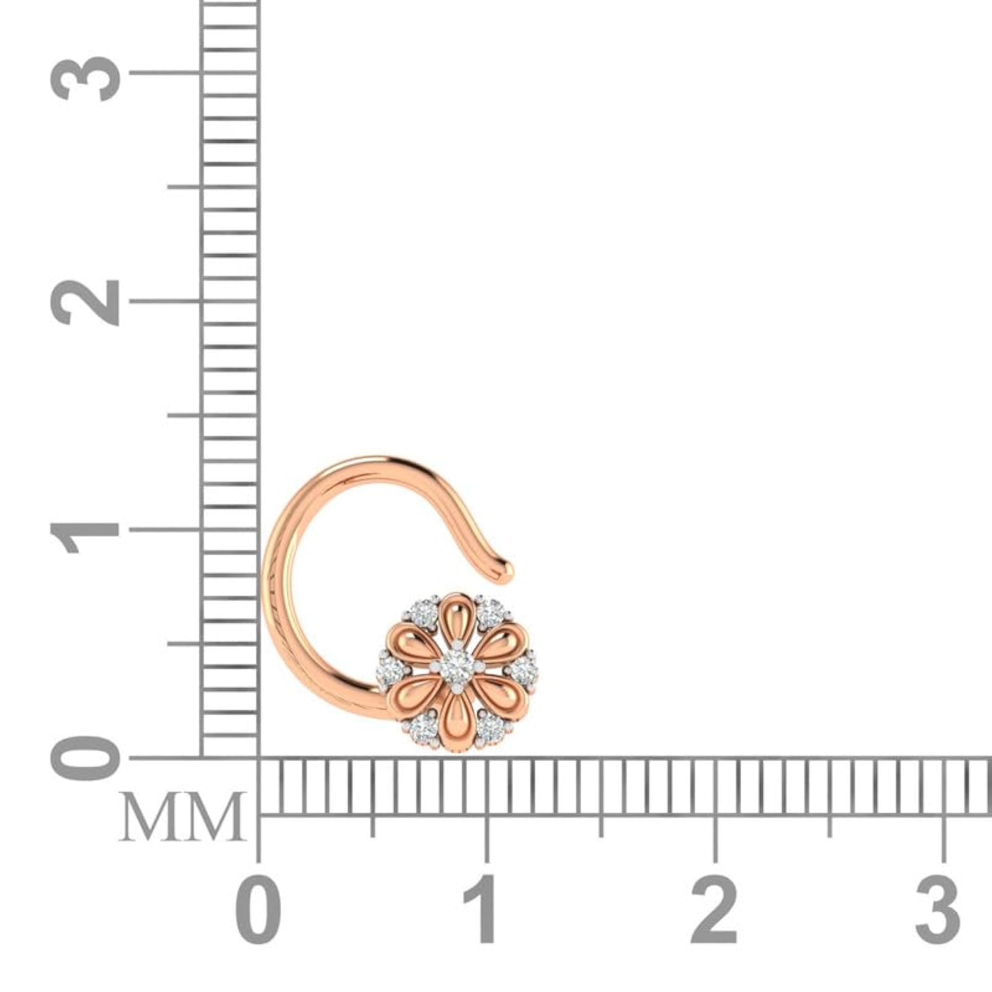 Women's 9K BIS Hallmarked Rose Gold Stud Nosering