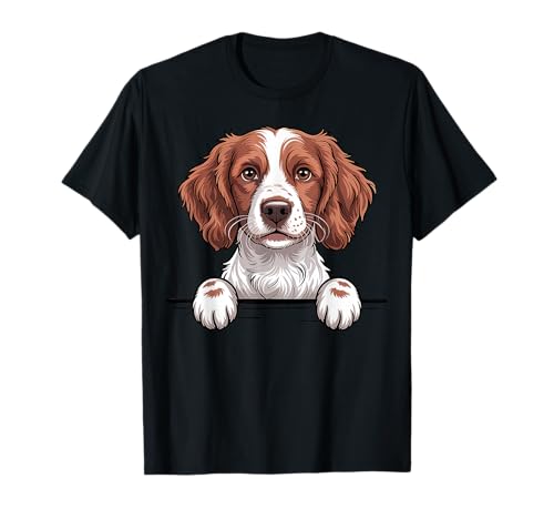 Welsh Springer Spaniel Cute Peeking Welshie Dog Lover T-Shirt