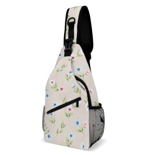 Fashion Chest Bag, Shoulder Bag, Dress Decor Sling Backpack, Casual Day Pack For Men And Women Floral Flowers