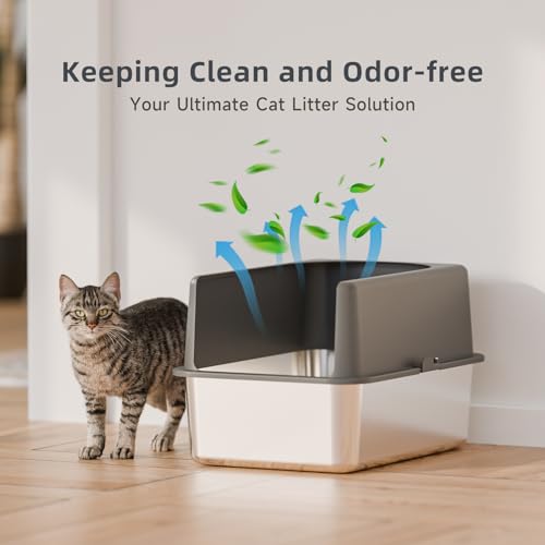 Caja sanitaria para gato de acero inoxidable Booche 20x14x12 in miniatura 2