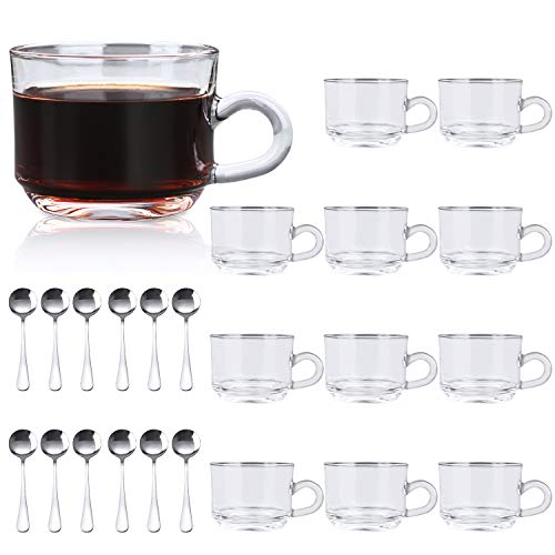 Clear Coffee Mug With Handle 6 oz,QAPPDA Glass Mugs With Handle,Warm Beverage Mugs,Glass