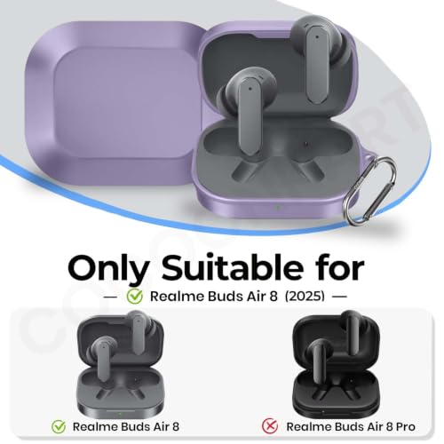 Image of Soft Silicone Case Cover Compatible for Realme Buds Air 8 (Master Purple)