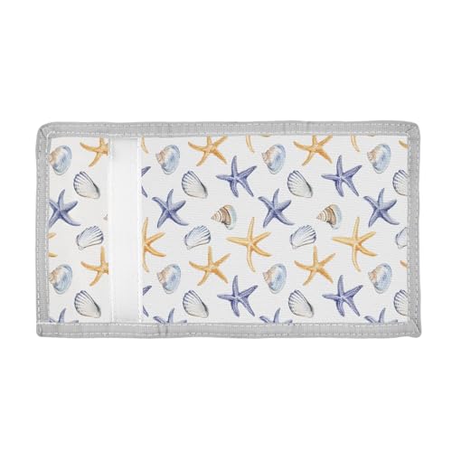 ALAZA Kids Wallets for Boys Girls Toddler Trifold Wallet Children Small Watercolor Shells White with Zipper Coin Pocket2