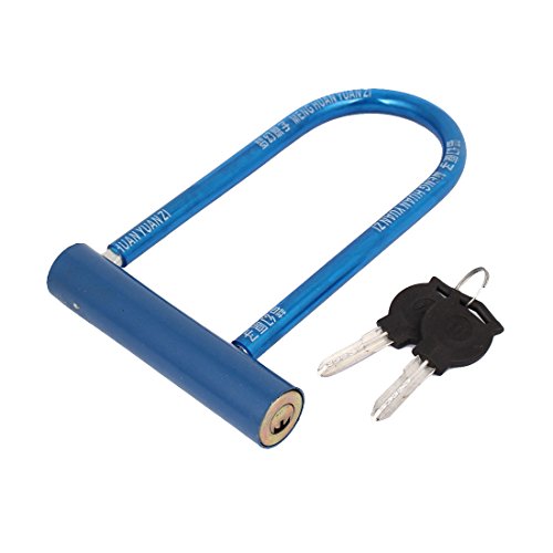 Aexit Outdoor Motorcycle Bike Locks Biking Bicycle Plastic Shell U Shaped Security Safeguard U-Locks Lock Blue
