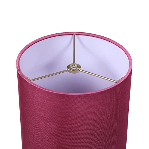 Image of Aspen Creative 31316 Contemporary Drum (Cylinder) Shaped Spider Construction Lamp Shade in Burgundy, 8 inch wide (8 inch x 8 inch x 11 inch)