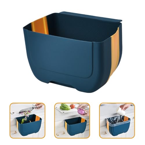 Caneca plegable colgante para basura de cocina azul y amarillo miniatura 7