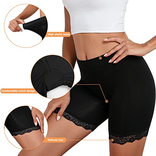 Short Anti-Frottement Femme Lot De 3 - Coton 95% - Pour Robes/Jupes - Taille Haute