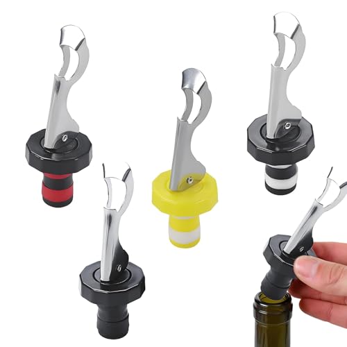 YIIWONI Tapones de botella de 4 piezas con palanca,Tapón de botella de vino, Tapón universal