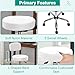 Drafting Adjustable Stool With Back - Salon Height Chair With Wheels for Comfort and Flexibility - Barstool With Backsupport for Massage - White