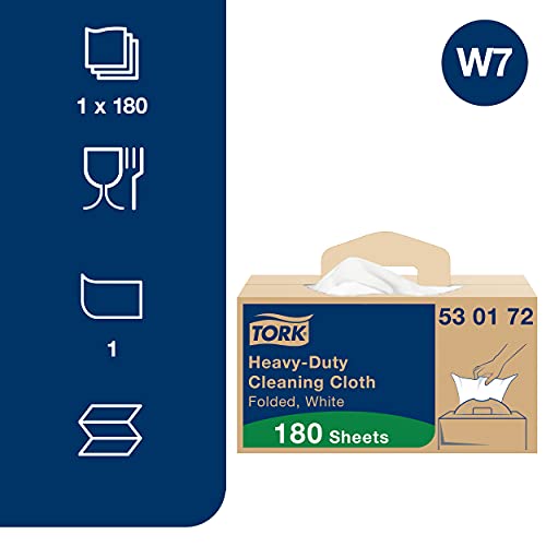 Paño de limpieza Tork resistente W7 blanco contra la grasa rebelde y el desperdicio de papel 2