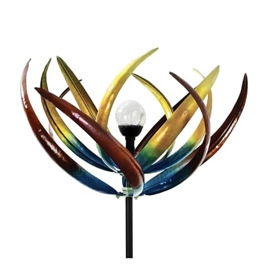 Best garden sculptures Colorful 74" Tulip Wind Spinner Decoration