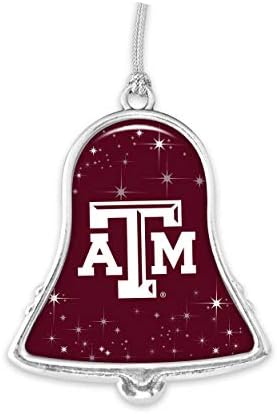 Texas A&M Aggies TAMU Silver Bell Silver Metal Christmas Ornament Gift Decoration