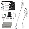 Seyola Steam Mop for Floor Cleaning, Steam Cleaner for Home with Handheld 6-in-1 Multi-function Attachments for Hardwood Floors, Clothes, Windows, Tiles Grout, Furniture Cleaning (White-Gray)