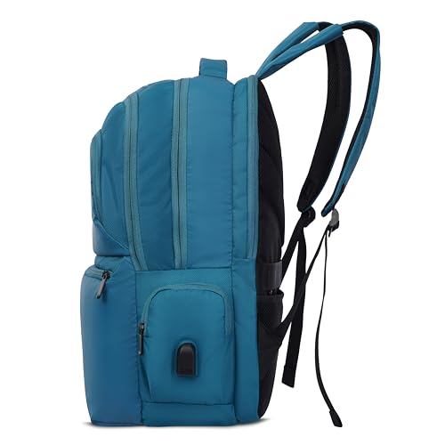 Image of Segno Laptop Backpack 15.6 Inch, Waterproof, 4 Compartments, Lightweight 500g, Padded Straps, Sea Green Backpack for Men & Women - School, College & Office Bag