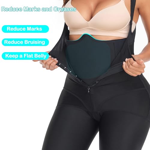 PAZ WEAN Lipo Ab Abdominal Faja Compression Foam Pads Board Wrap Around Post Surgery Liposuction 360 for Tummy Tuck and Bbl Recovery Brown