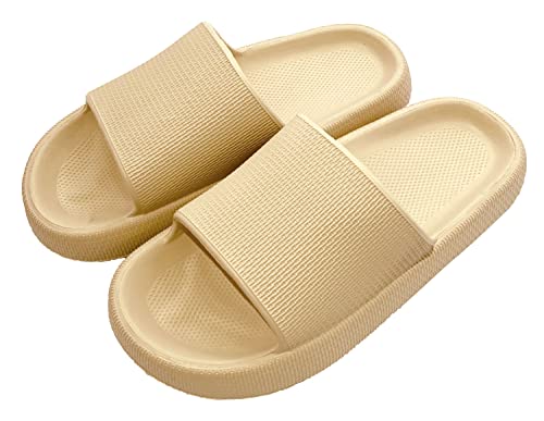 ZIP CORPORATION サンダル ましゅまろ モチっと EVA 低反発 弾力 フィット 超軽量 スリッパ ルームシューズ 室内履き も OK レディース ベージュ 23.0~24.0 cm