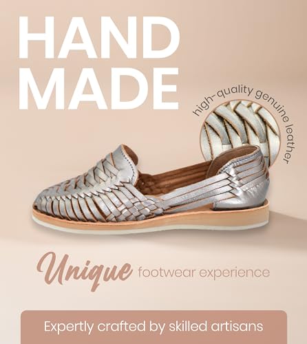 Image of Macarena Collection Womens Shoes Leather Sandal Flat for Women | Huarache Handmade Mexican Sandals | Comfortable & Stylish Womens Sandals 3050