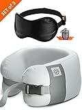 Soft Travel Neck Pillow - Uniquely Designed To Be The Best Head Support Pillow For Travel - No More Neck Muscle Pain (Set)