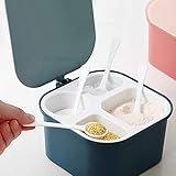 Küche Würze Box Vier in eine Aufbewahrungsbehälter Gewürzdosen mit Löffeln Gewürzbehälter für robustes und langlebiges Küchenkochen