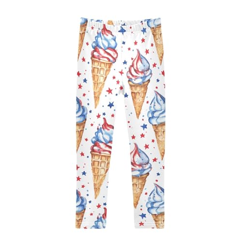 Girls Leggings Ice Cream with Red and Blue Confetti Toddler Girls Clothes Leggings for Girls Toddler Girls Leggings 3-4T