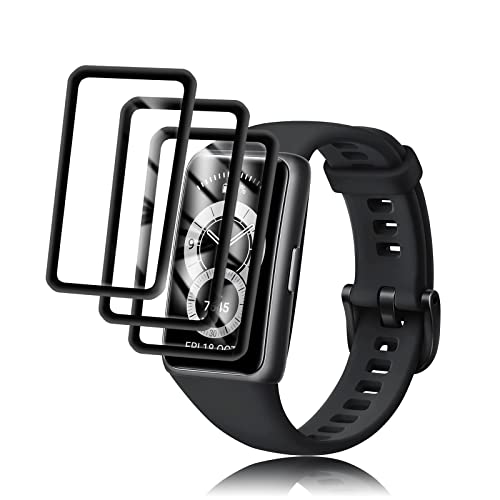 FOR HUAWEI band 6 保護フィルム 耐指紋 硬度9H HUAWEI band 6 フィルム HUAWEI スマートウォッチ 3D曲面カバー 全面保護 HUAWEI band 6 高透過率 貼り付け簡単 画面保護