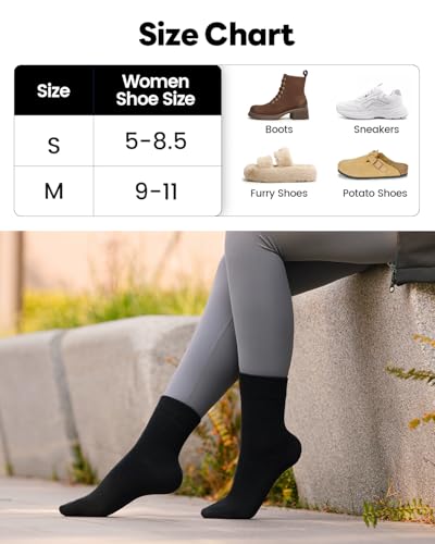 Image of IDEGG Women's Crew Socks Soft Cotton Athletic Running Casual Dress Socks Above Ankle Crew Socks