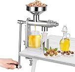 Topyond Oil Press Machine, Manual Oil Extractor Machine Stainless Steel Home Oil Maker for Peanut Nuts Seeds and Extracting Oil from Grains Easy Operation Cold Hot Press Oil Extraction Pressing Tool
